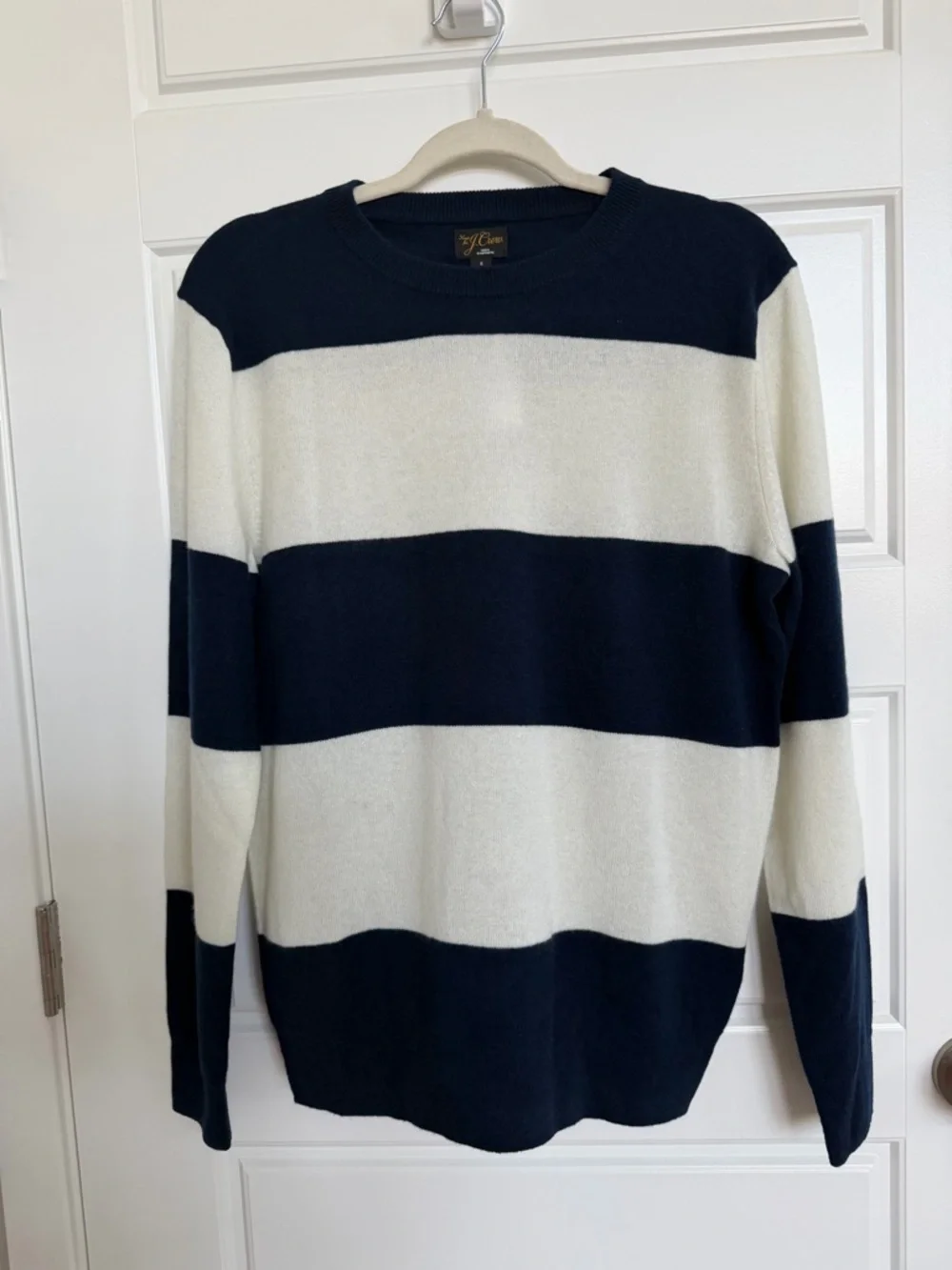 J.Crew 100% Cashmere Striped Sweater Soft Luxe Knit NWT Small